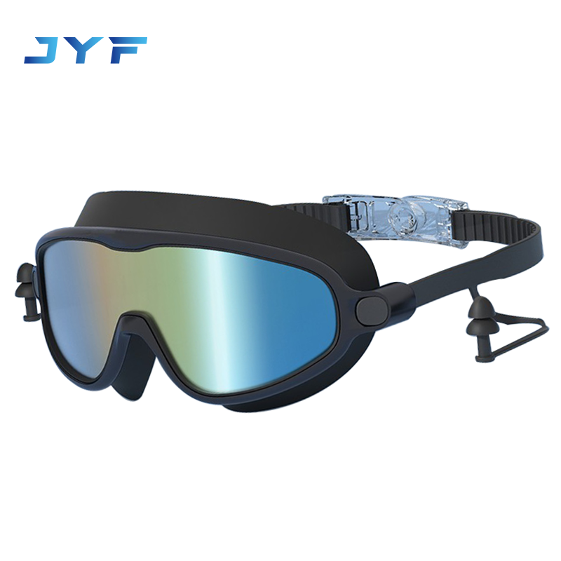 Adult large frame swimming goggles with ear plugs