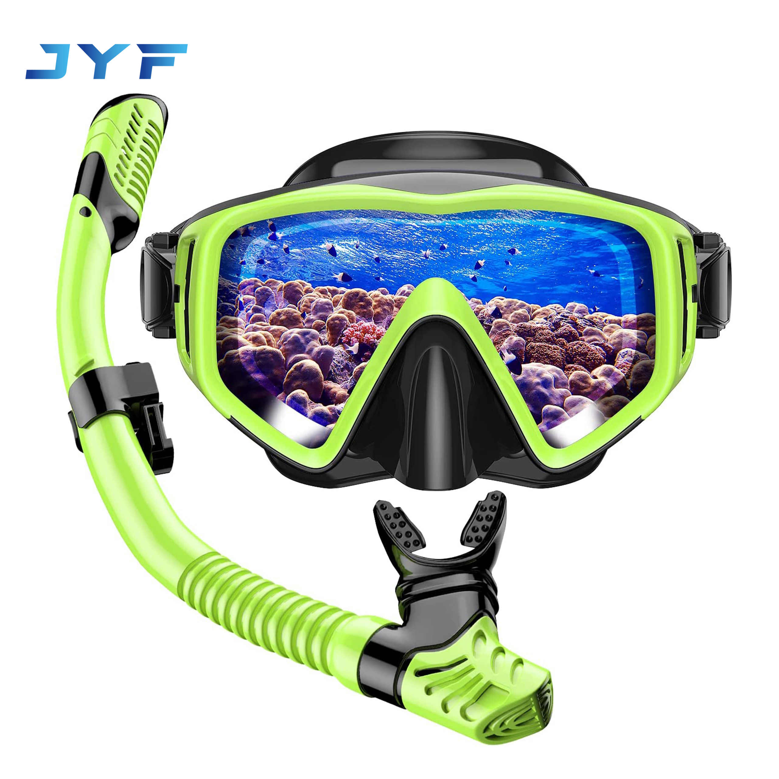 Adult diving mask fully dry collapsible snorkel two-piece set