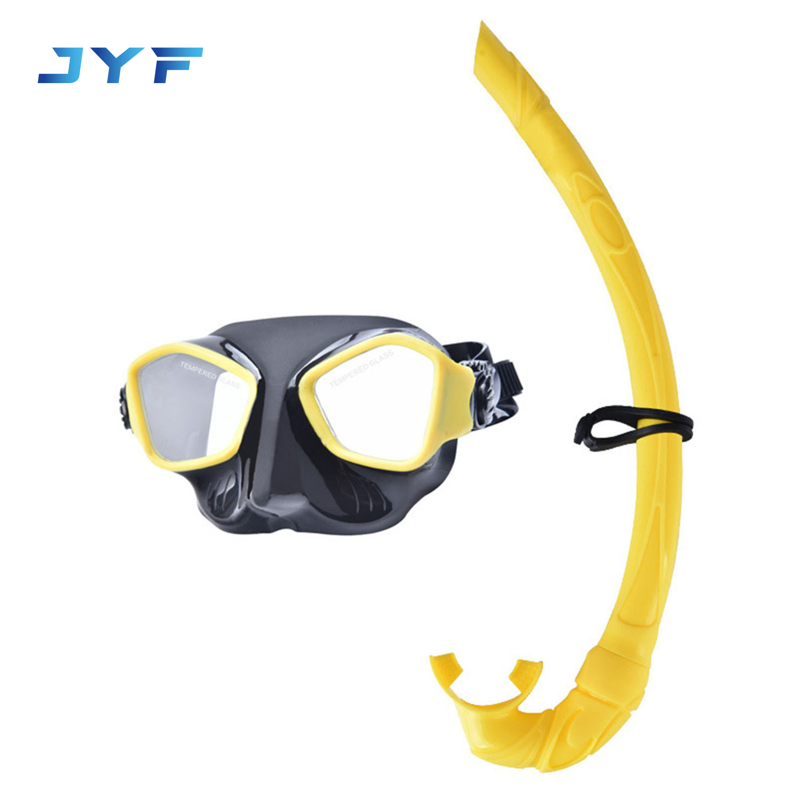 Adult tempered glass integrated diving mask professional full wet silicone snorkel set