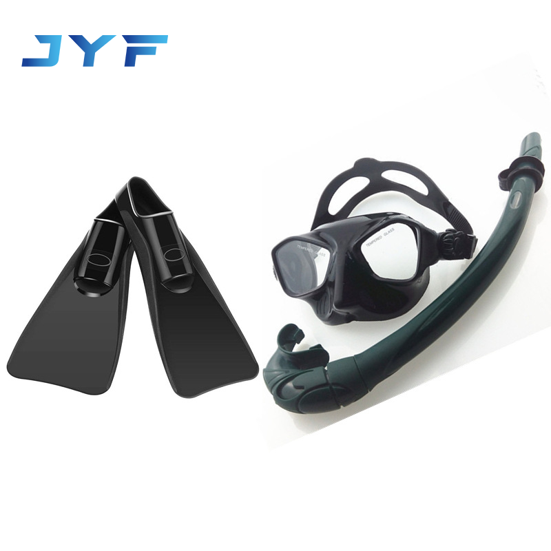 Adult professional snorkeling three-piece diving mask wet snorkel foot-wrapped fins