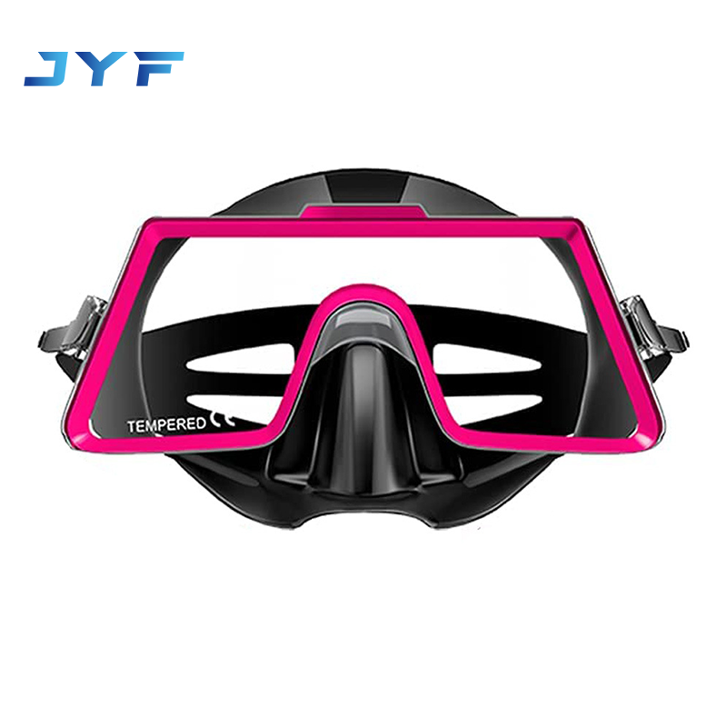 Adult wide-view single lens diving mask