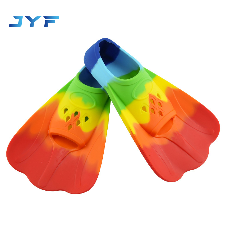 Adult kids professional training duck feet silicone short fins