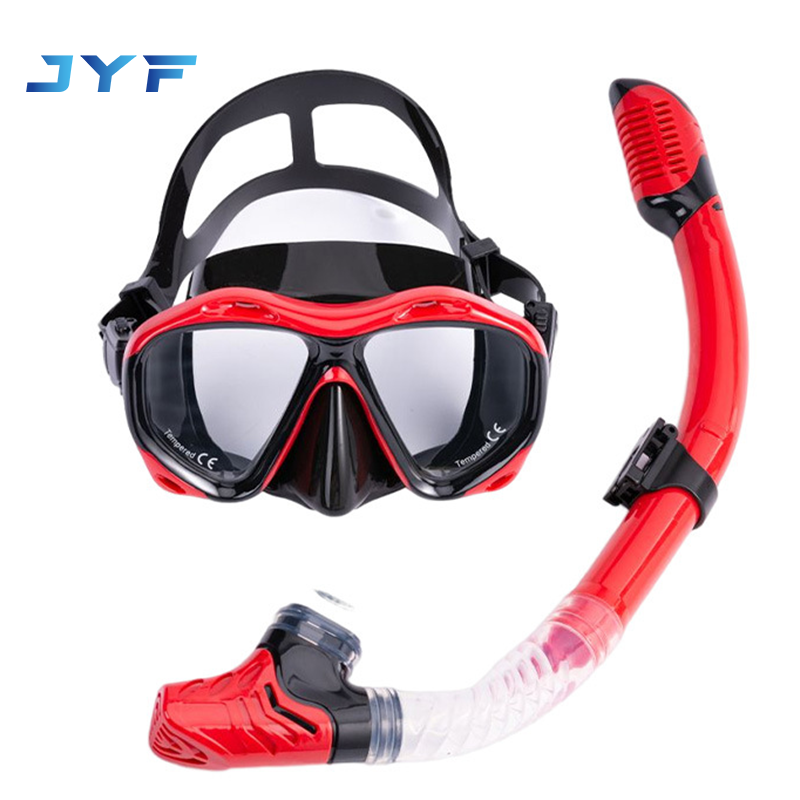 Adult diving mask and full dry snorkel set