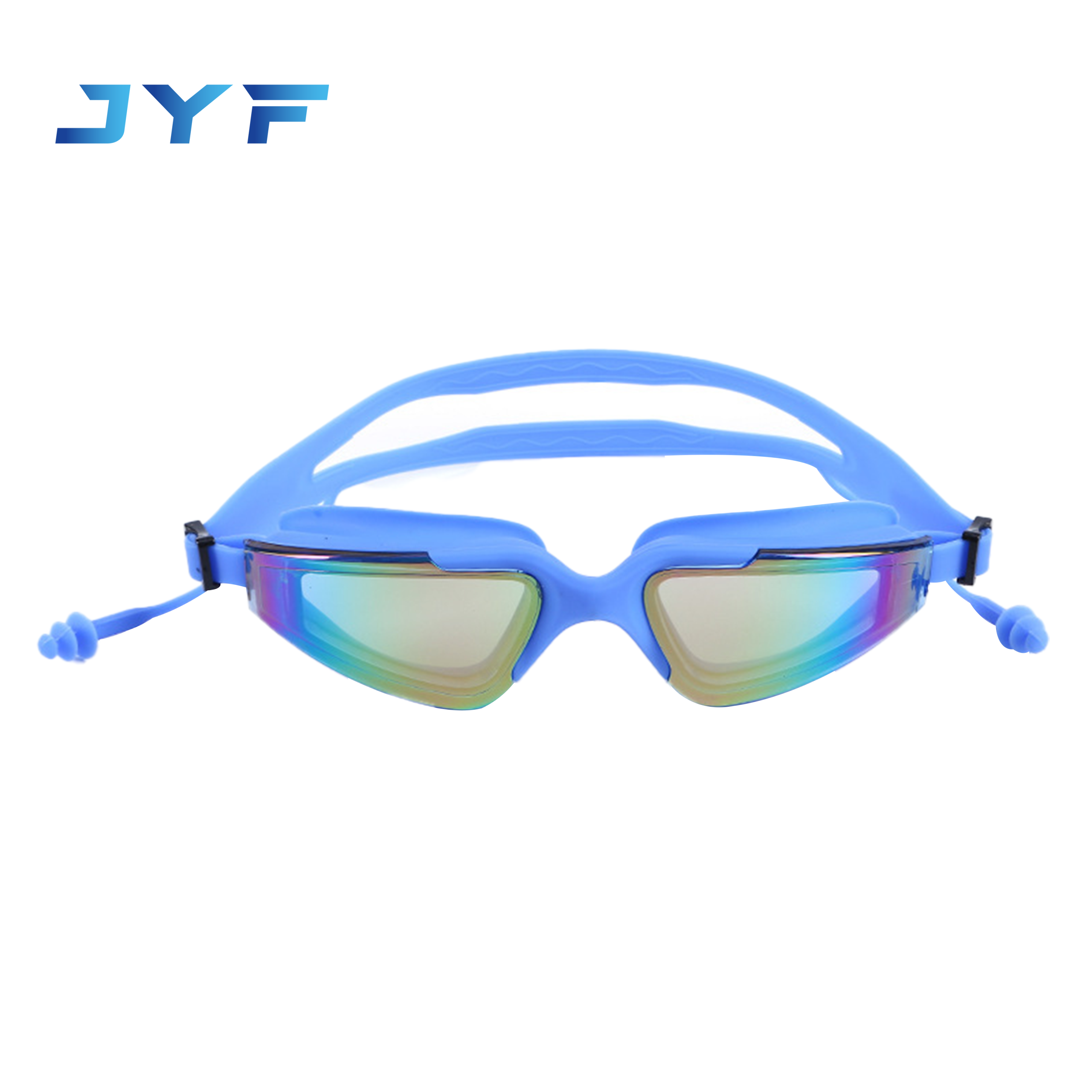 Adult middle frame swimming goggles with earplugs