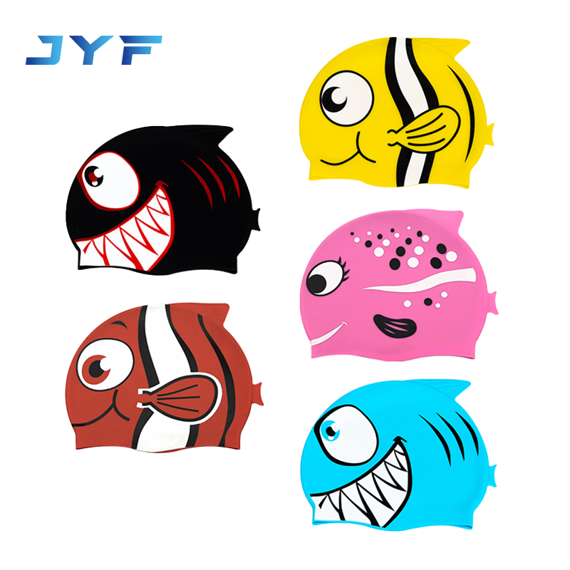 Kids cartoon pisciform swimming cap