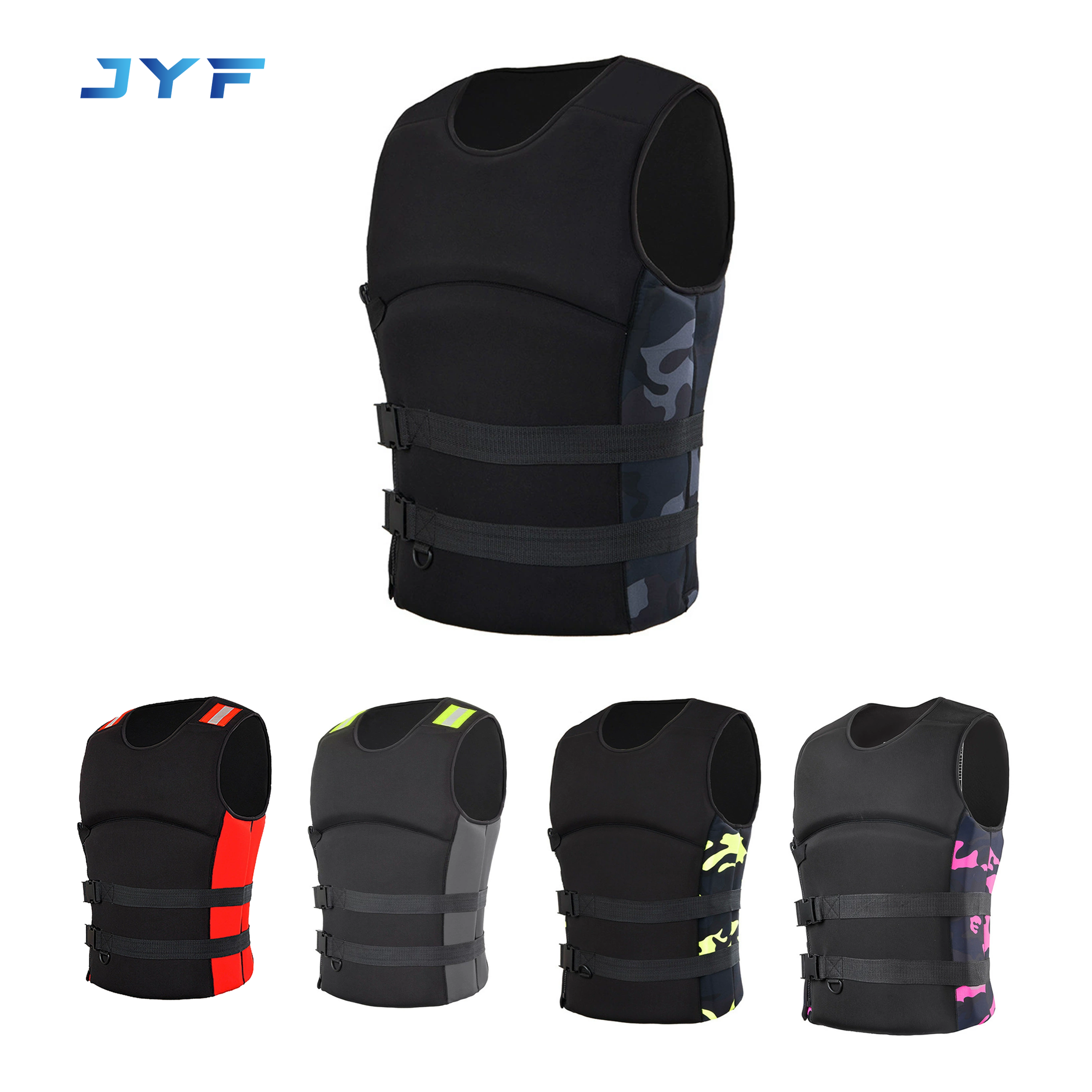 Life jacket with reflective strips