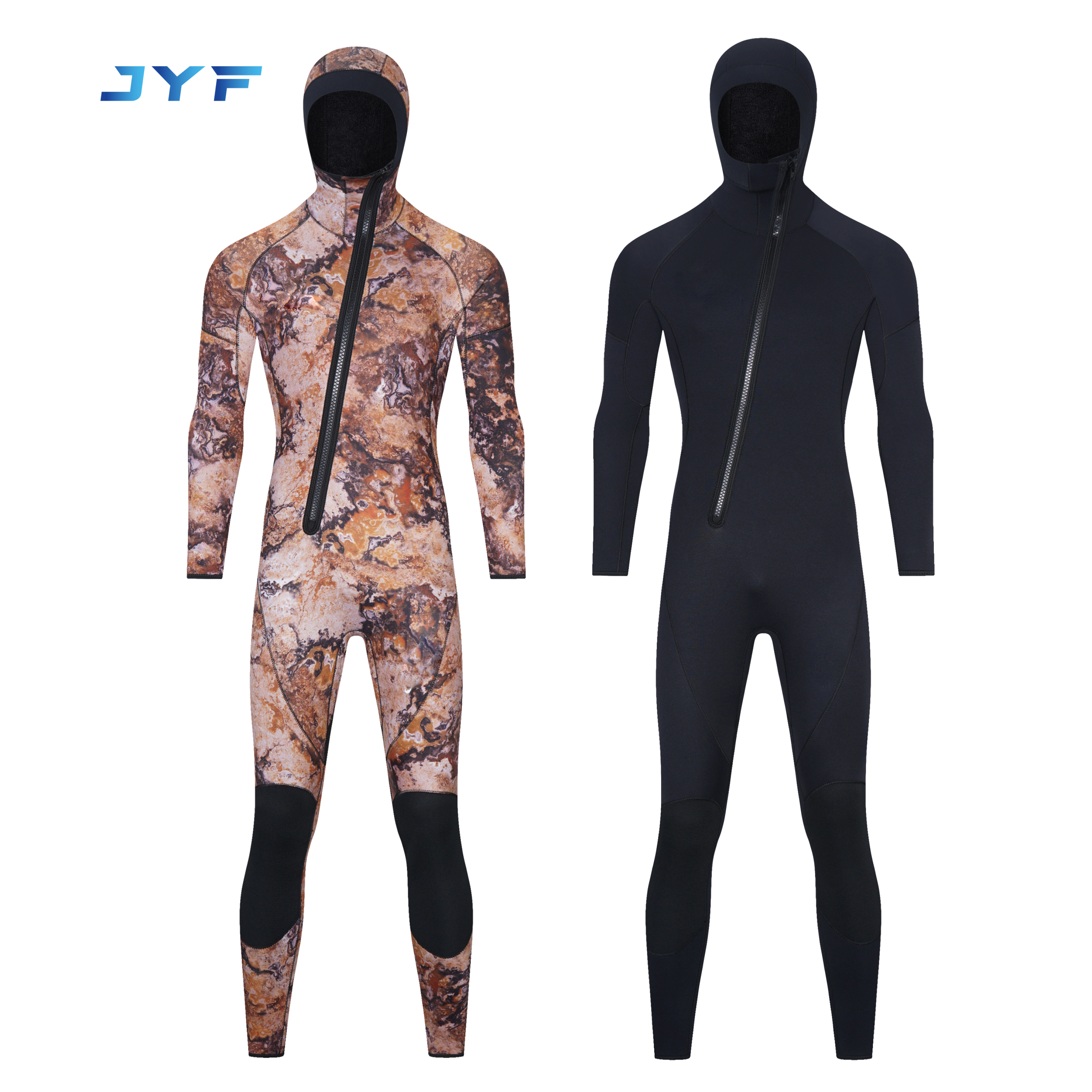 Men’s front-opening one-piece hooded wetsuit