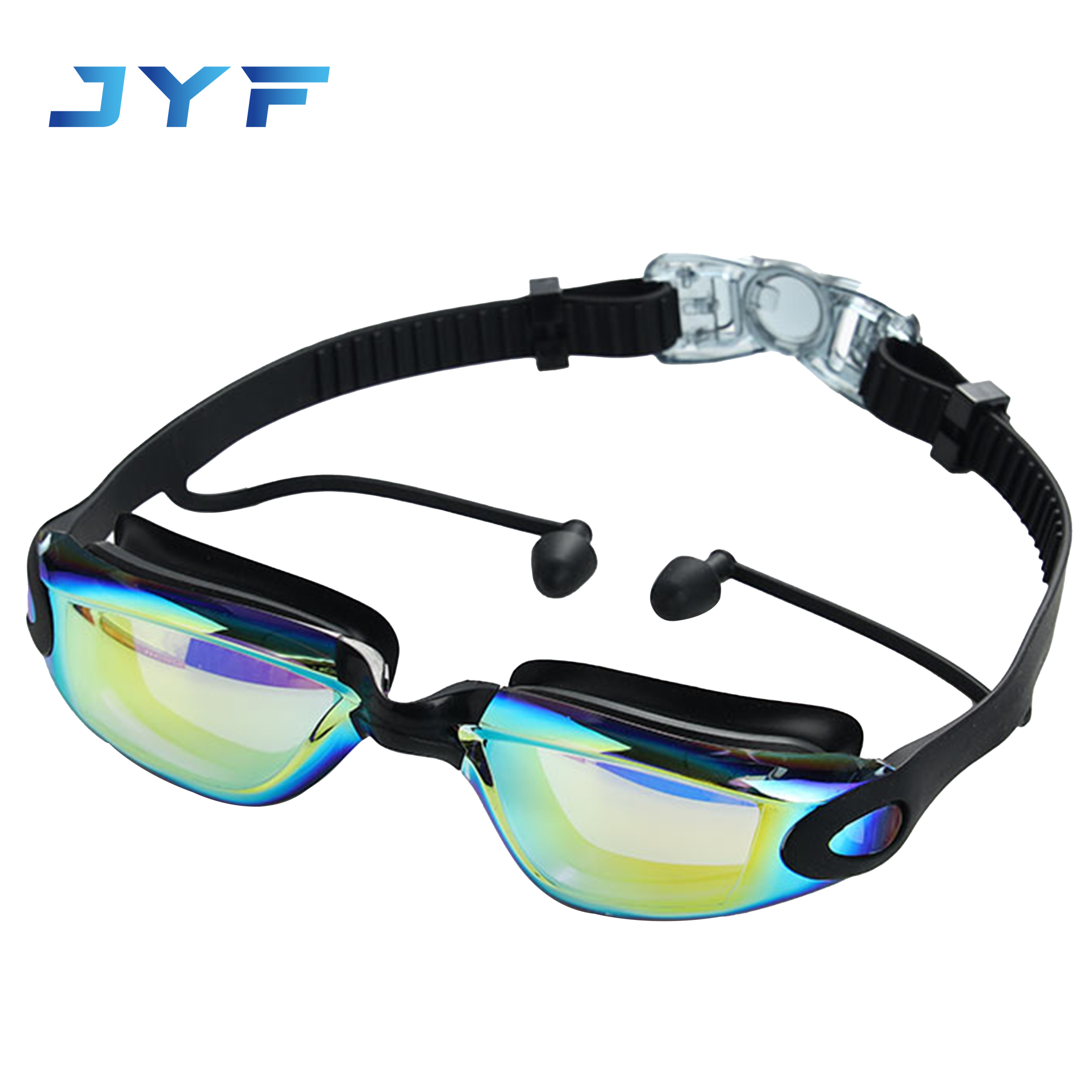 Classic adult middle frame swimming goggles with earplugs