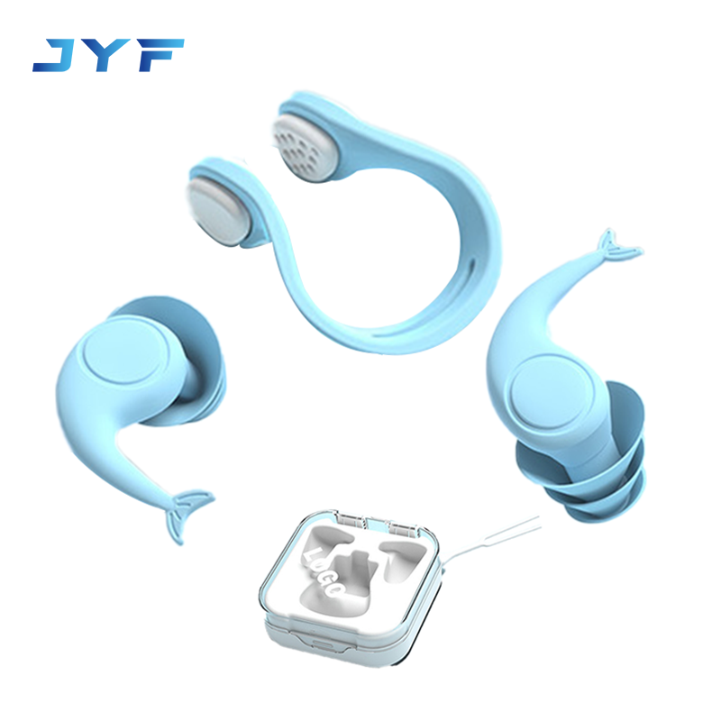 Water drop nose clip and fishtail earplugs set