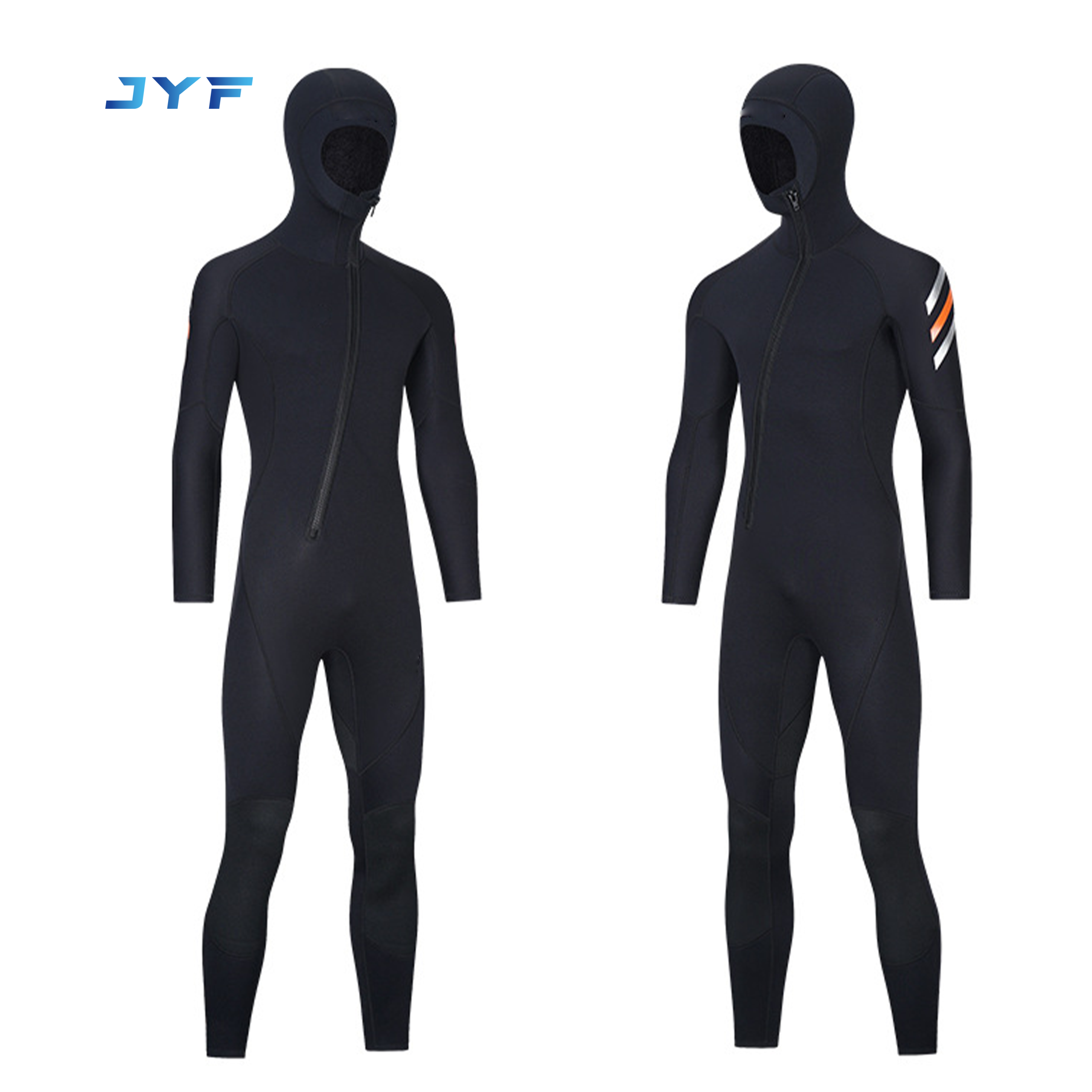 Men’s front-opening one-piece hooded wetsuit
