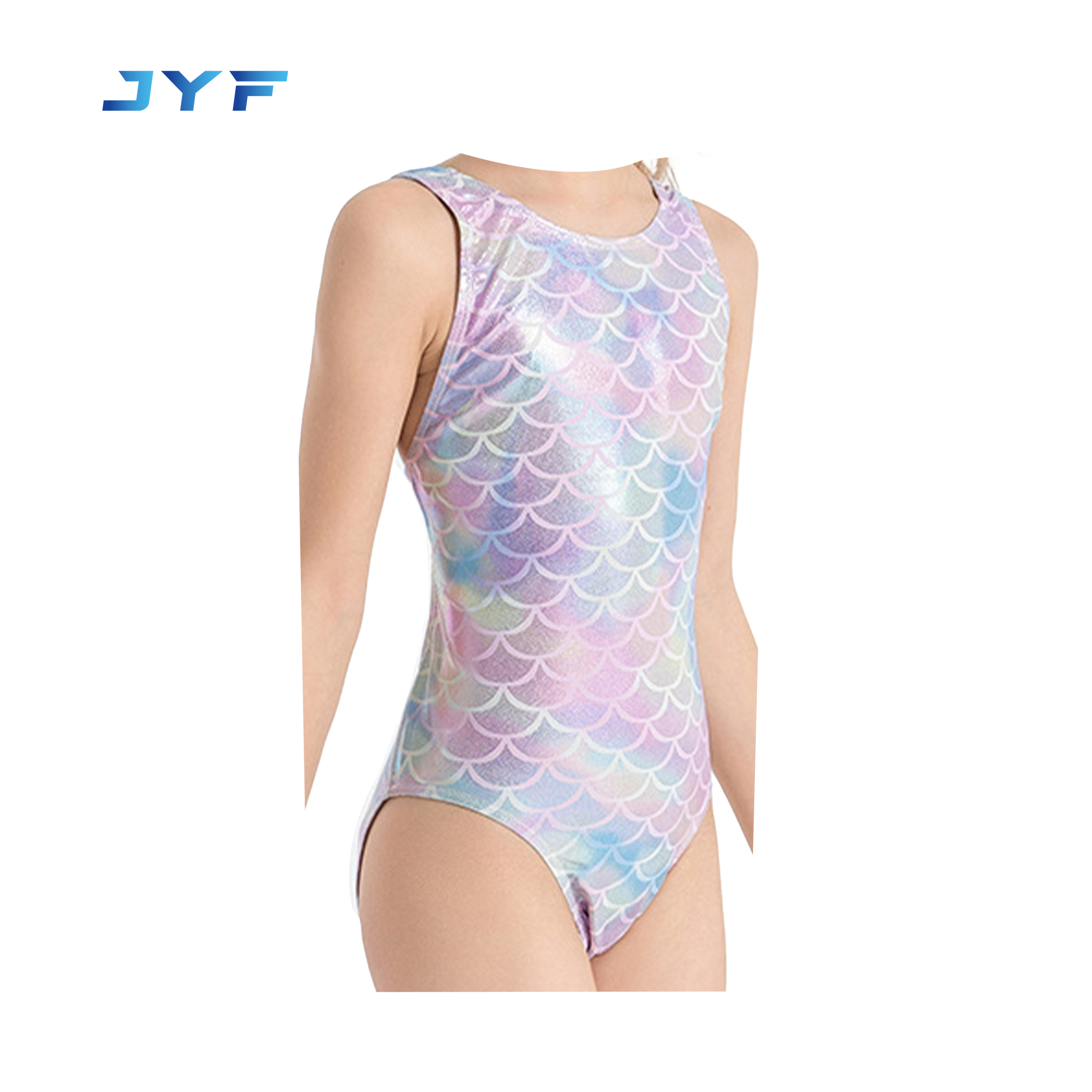 Girls’ fish scale one-piece swimsuit
