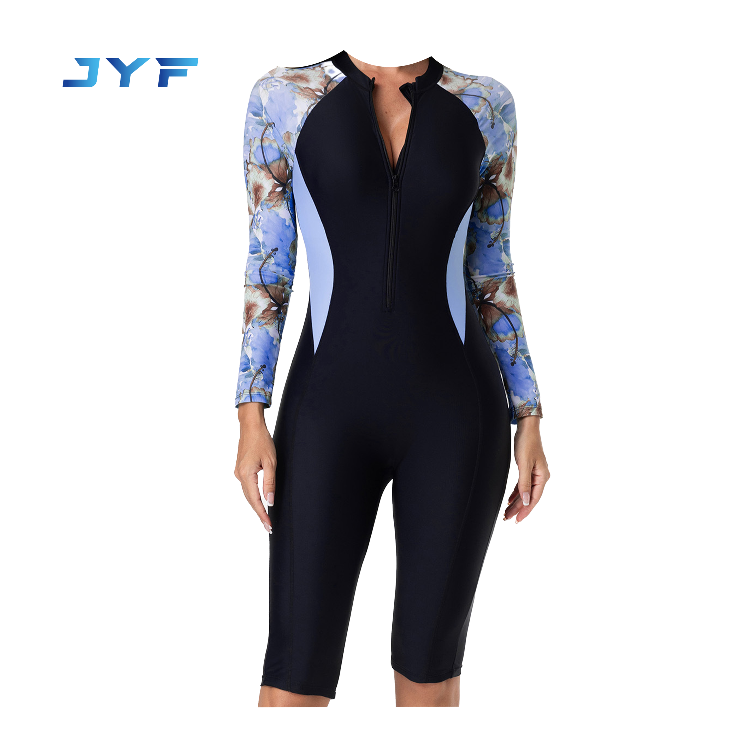 Best-selling long-sleeved printed conservative surfwear swimwear