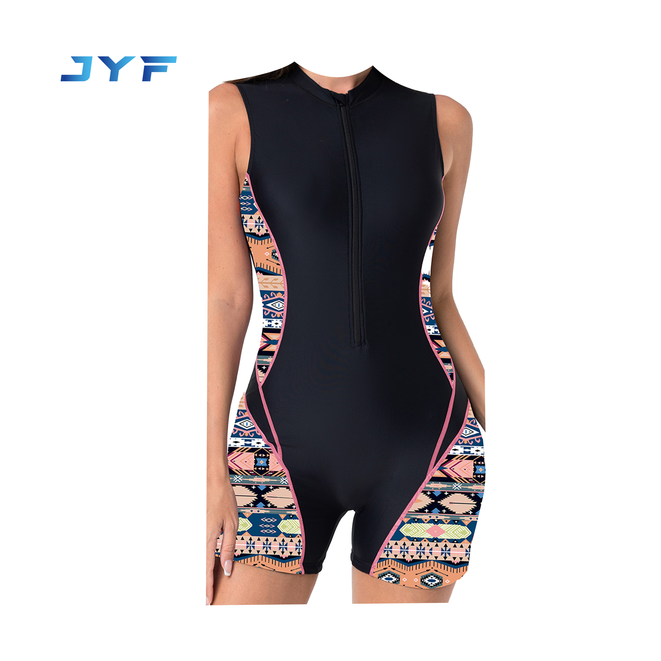 Women’s zippered one-piece wetsuit sports swimsuit