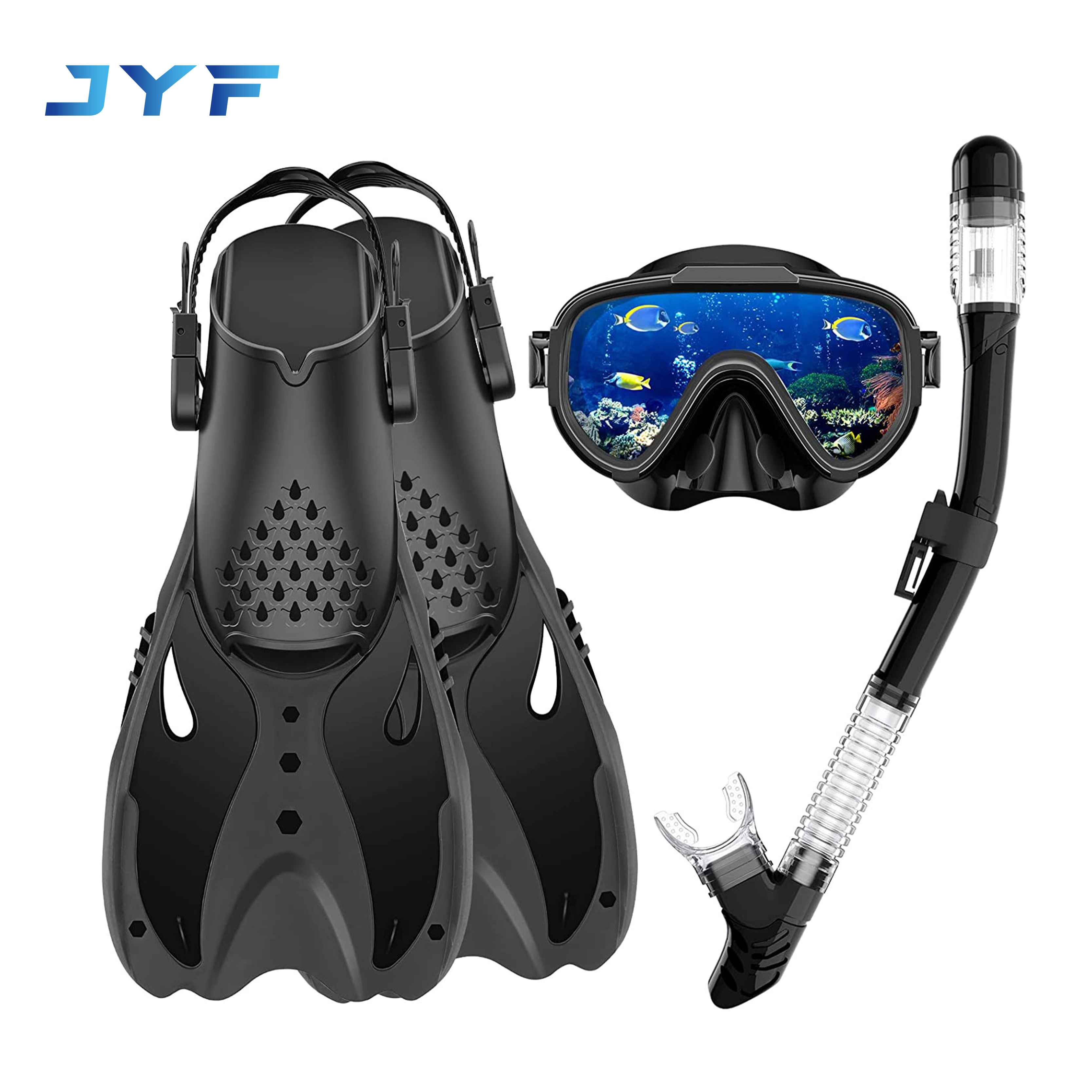 flippers goggles snorkel